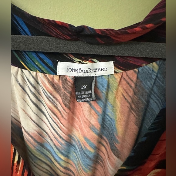 JPR Maxi Dress Sleeveless Abstract Boho Plus Size 2X Rainbow Multicolor Hipster - Picture 3 of 8